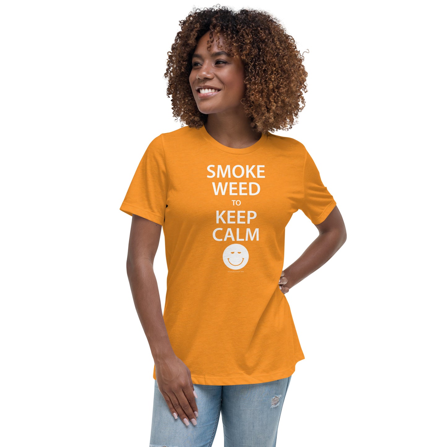 Smoke Weed White P415 Women's Relaxed T-Shirt