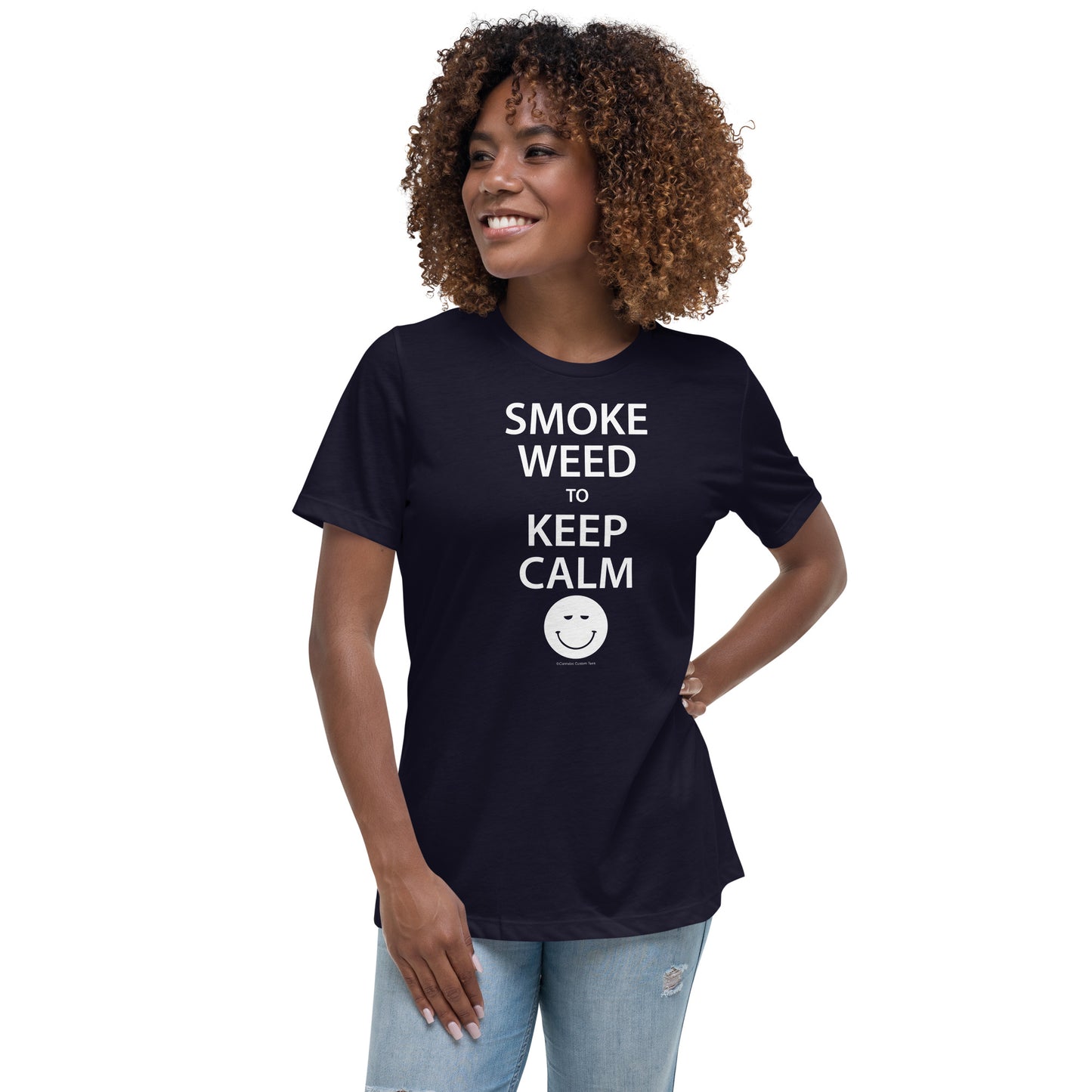 Smoke Weed White P415 Women's Relaxed T-Shirt